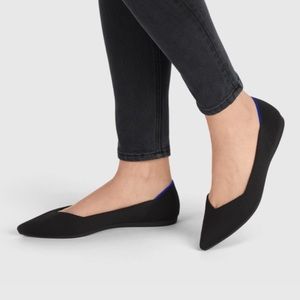 Rothys Pointed Toe Black Flats